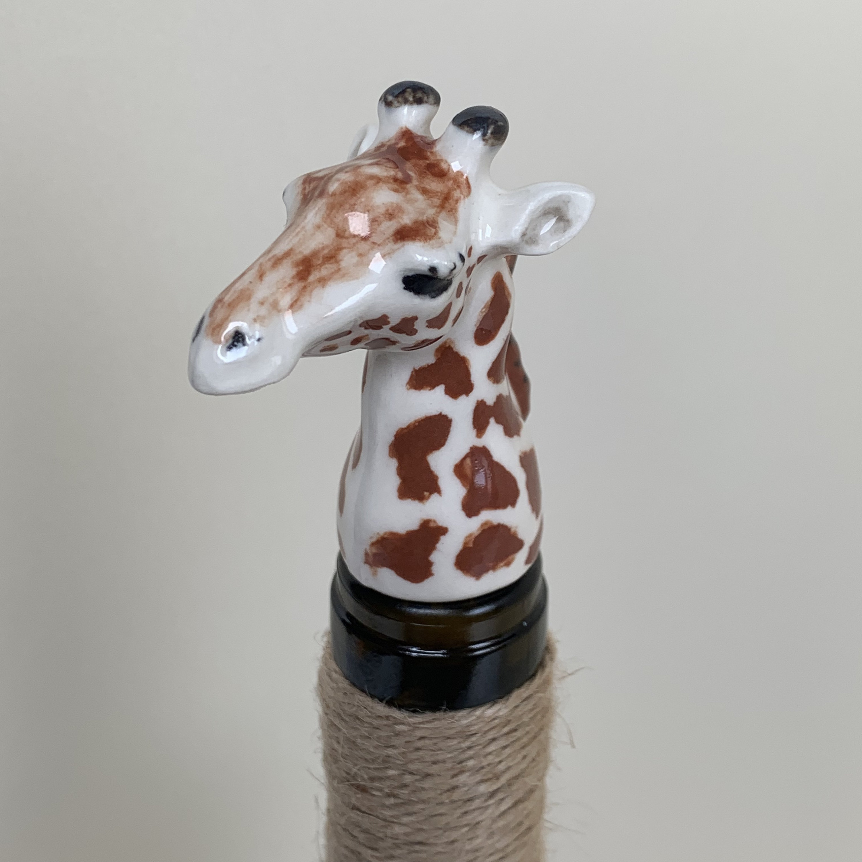 Giraffe Wine Bottle Stopper Handmade Porcelain Etsy