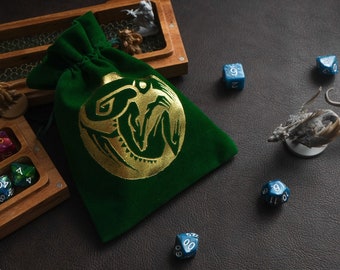 Cthulhu Velvet Dice Bag: RPG Tabletop Gaming Pouch
