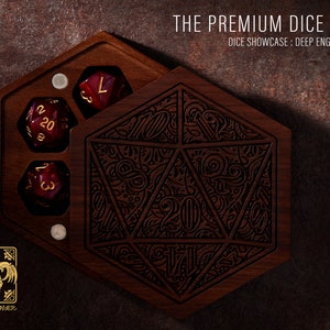 Black Walnut Dice Box: Laser Engraved DnD Dice Storage