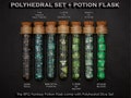 Polyhedral Dice Set of 7 with RPG Fantasy Potion Flask | Dice Holder Storage Organizer for Dragons MTG Tabletop gaming Adventure Dungeons product logo