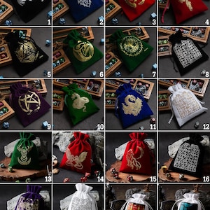Polyhedral Dice Set of 7 with RPG Fantasy Potion Flask- D&D DnD TRPG MTG image 20