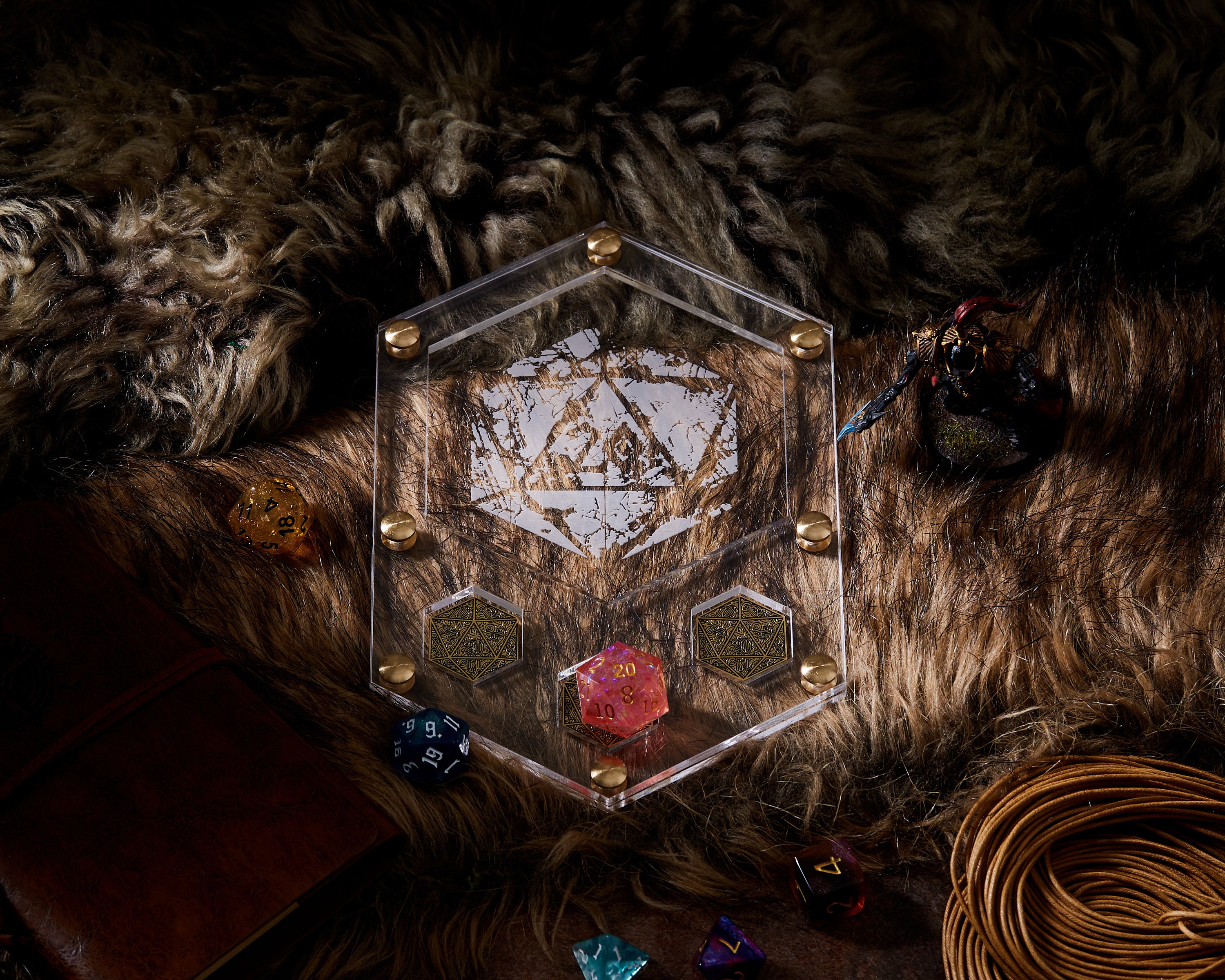 Antique D20 Acrylic Dice Holder Coaster Tray | Clear Acrylic | TRPG ...