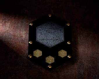 Black Acrylic Dice Holder Coaster Tray: TRPG Board Game Organizer