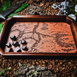 Dungeon Master Tray | Faux & Genuine Leather | RPG Dice Tray | Dice Storage Tray for Dragons MTG RPG Tabletop gaming Adventure Dungeons