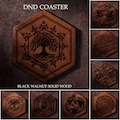 Engraved Wood DnD Coaster: Hexagon RPG Tabletop Accessory product logo