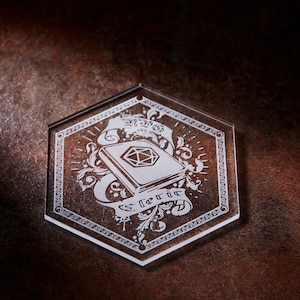 Cleric Hexagon Coaster | Clear Acrylic | Cup Holder Unique Gift Design for Dragons MTG RPG Tabletop Adventure Dungeons