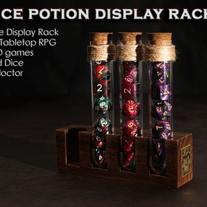 Display Rack (RackOnly-NoDice&NoFlask) | Dice Holder Storage Organizer Showcase for Dragons for MTG RPG Tabletop gaming Adventure Dungeons