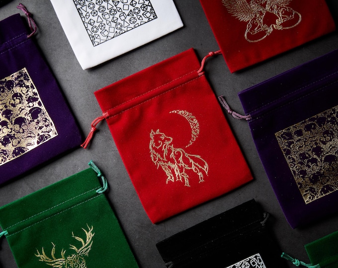 Velvet Dice Bag: RPG Tabletop Gaming Pouch - [Design Choice]