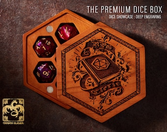 Cleric Dice Box: Laser Engraved Cherry Wood Dice Chest for DnD