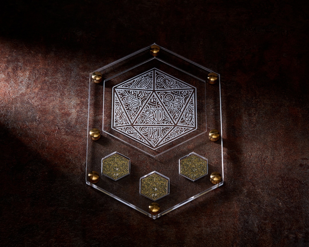 Dice Ornament Acrylic Dice Holder Coaster Tray | Clear Acrylic | TRPG ...