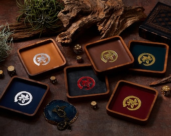 Samurai Mini Dice Tray: Faux Leather RPG Tabletop Caddy