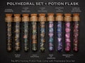 Polyhedral Dice Set of 7 with RPG Fantasy Potion Flask | Dice Holder Storage Organizer for Dragons MTG Tabletop gaming Adventure Dungeons product logo