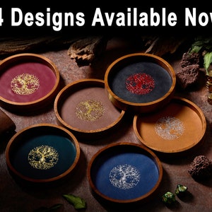 Mini Dice Tray Circle with 44 Variations | Faux Leather | Dice Holder Storage Tray for Dragons MTG RPG Tabletop gaming Adventure Dungeons