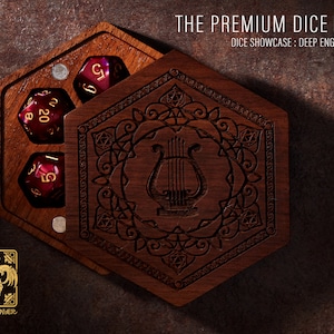 The Bard Dice Box | Premium Dice Box DnD | Dice Chest Case Holder Storage Tray for Dragons MTG RPG Tabletop gaming Adventure Dungeons