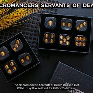 Necromancers Servants Of Death D6 Dice Set | Reaper Skull Dice | Halloween Gift | for Dragons MTG Tabletop gaming Adventure Dungeons
