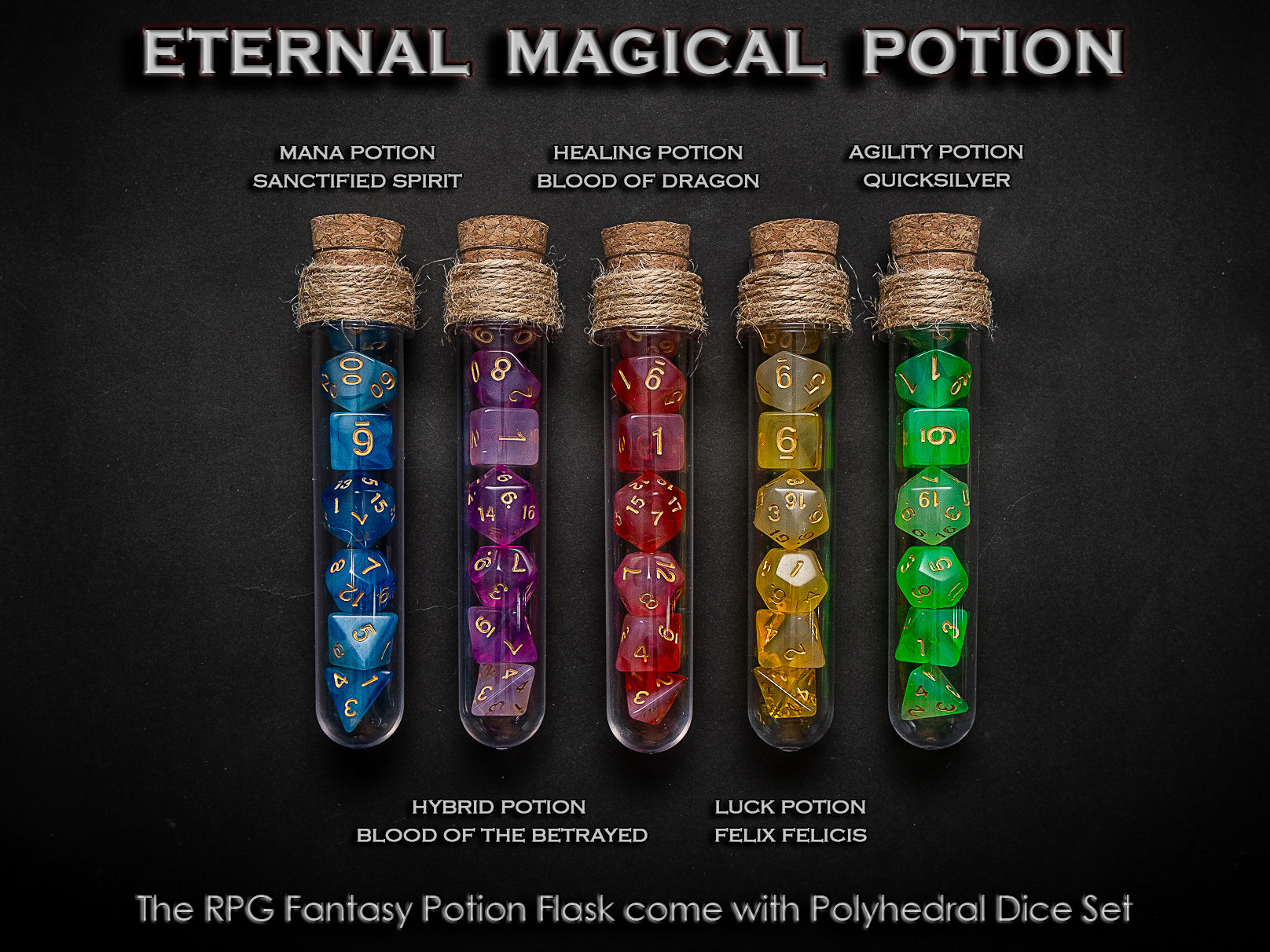 Eternal Magical Potion Flask Polyhedral Dice Set of 7 with Etsy