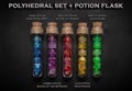 Polyhedral Dice Set of 7 with RPG Fantasy Potion Flask- D&D DnD TRPG MTG product logo