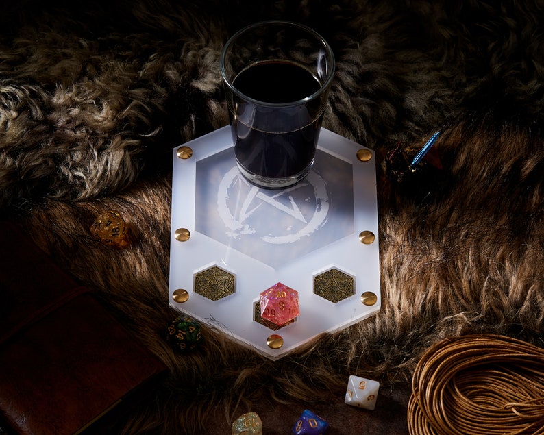Evening Star Acrylic Dice Holder Coaster Tray | White Acrylic | TRPG ...