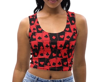 Top corto Ace Of Hearts (top corto rave, top corto festival, ropa rave, atuendo rave)