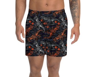 T-Wrecked Dinosaur Print Rave Shorts, Athletic Fit