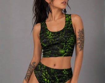 Ravage Crop Top | women's rave outfit, rave top, music festival top, lost lands outfit