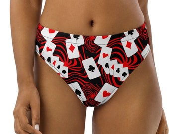 Playing Card High Waisted Bottoms: Recycled Rave Festival Wear