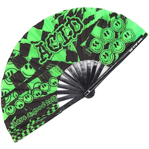 Bicycle Day Hand Fan | Rave Hand Fan - Festival Hand Fan - Rave Fan - Festival Fan - Bamboo Hand Fan - Large Hand Fan