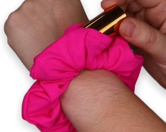 Hot Pink Stash Scrunchie | Hidden Pocket Hair Tie