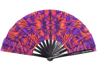 Amethyst Fire Hand Fan | Rave Hand Fan - Festival Hand Fan - Rave Fan - Festival Fan - Large Hand Fan - Large Rave Fan