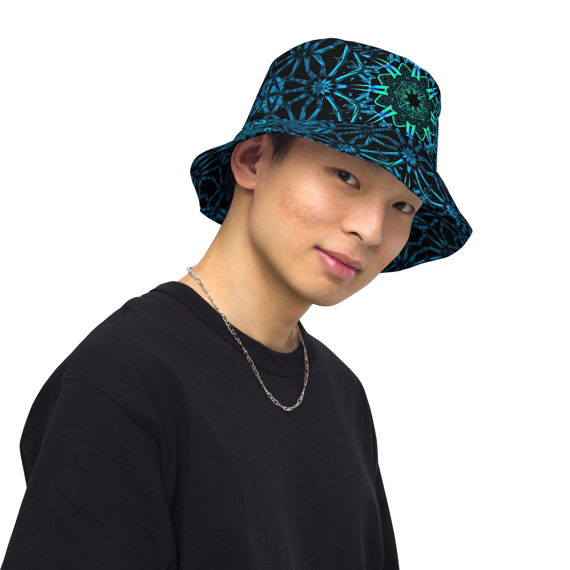 Fractals Reversible Bucket Hat | Rave Bucket Hat - Festival Bucket Hat ...