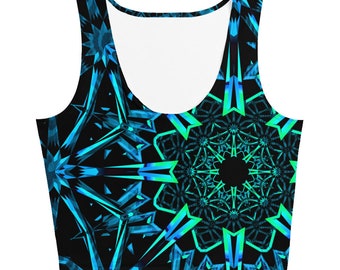 Fractals Crop Top  (rave crop top, festival crop top, smiley crop top, supported rave top, womens crop top)