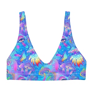 Shroominblauwe topje | ravetop, rave-bh, rave-bikinitop, festivaltopje, ravewear, rave-outfit, ondersteunende ravetop