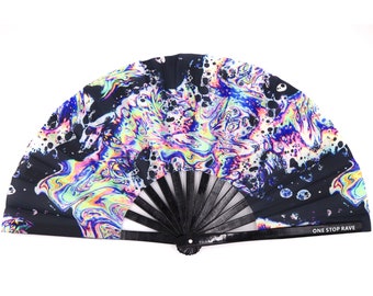 Acid Tripp Hand Fan | Rave Hand Fan - Festival Hand Fan - Rave Fan - Festival Fan - Large Hand Fan - Mini Hand Fan
