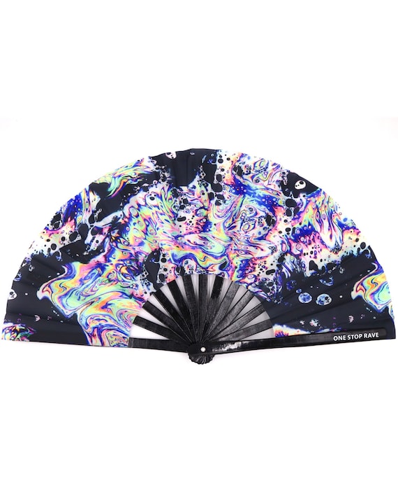 Acid Tripp Hand Fan | Rave Hand Fan - Festival Hand Fan - Rave Fan - Festival Fan - Large Hand Fan - Mini Hand Fan