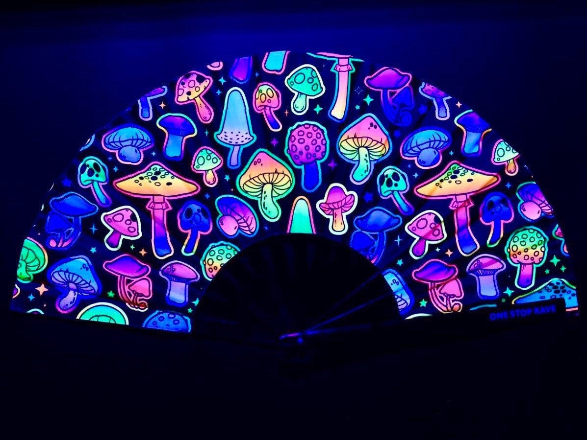 Psilo Hand Fan rave Fan Rave Hand Fan Festival Hand Fan Etsy