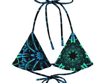 Fractals Recycled Triangle Top | rave top, bikini top, rave outfit, rave two piece