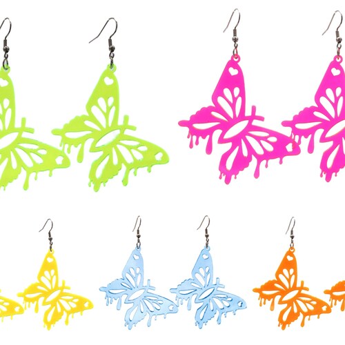 Butterfly Trip Drip Earrings | Neon Rave Jewelry