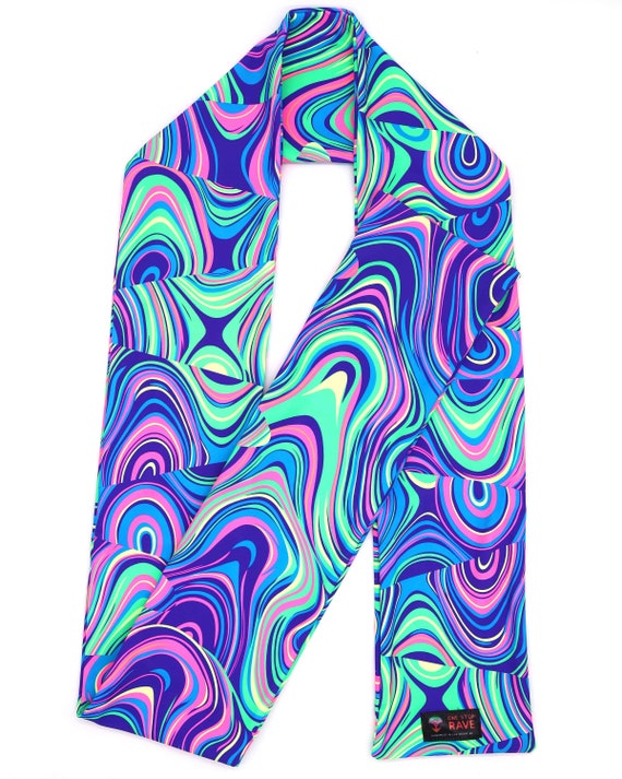 Kandi Flip Scarf (rave scarf, festival scarf, rave wear, rave outfit, rave shawl)