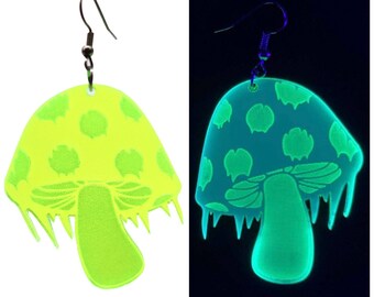 Boucles d'oreilles champignon Trippy | Boucles d'oreilles champignons - Boucles d'oreilles champignons - Boucles d'oreilles rave - Champignons