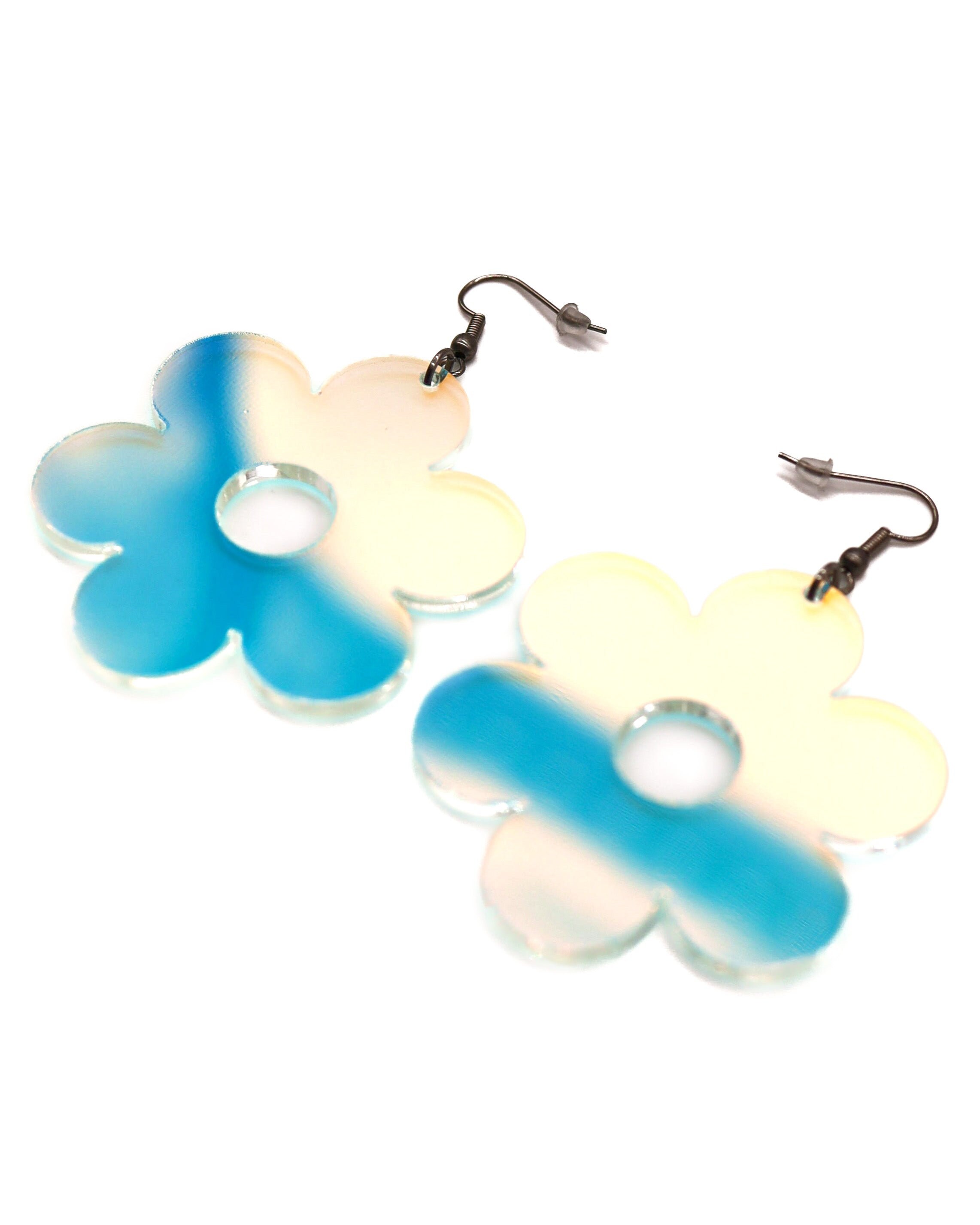 Daisy Flower Earrings | Rave Earrings - Rave Jewelry - EDC Earrings - Iridescent Daisy Earrings - Festival Earrings