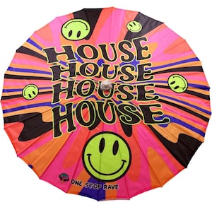 House Head Parasol | Festival Parasol - Rave Parasol - Festival Umbrella - Rave Umbrella - Festival Sunshade