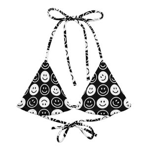 All Smiles Recycled Triangle Top | rave top, bikini top, rave outfit, rave two piece