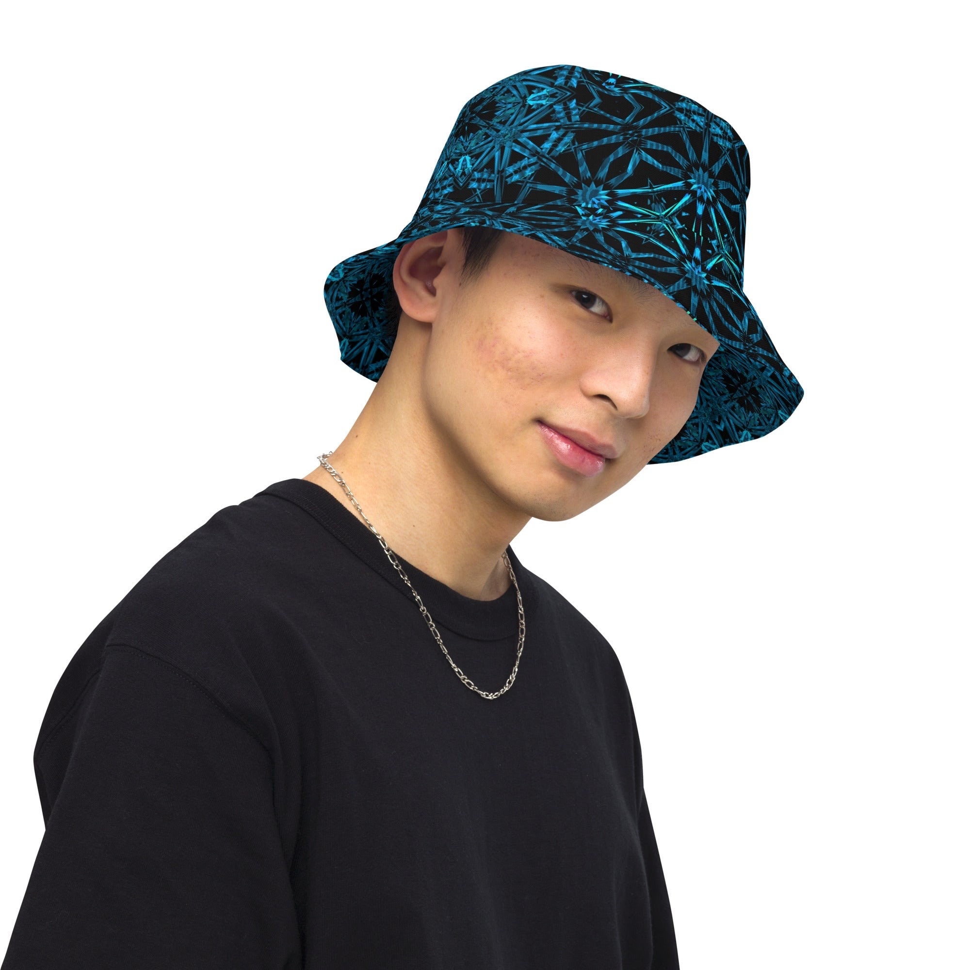 Fractals Reversible Bucket Hat | Rave Bucket Hat - Festival Bucket Hat ...