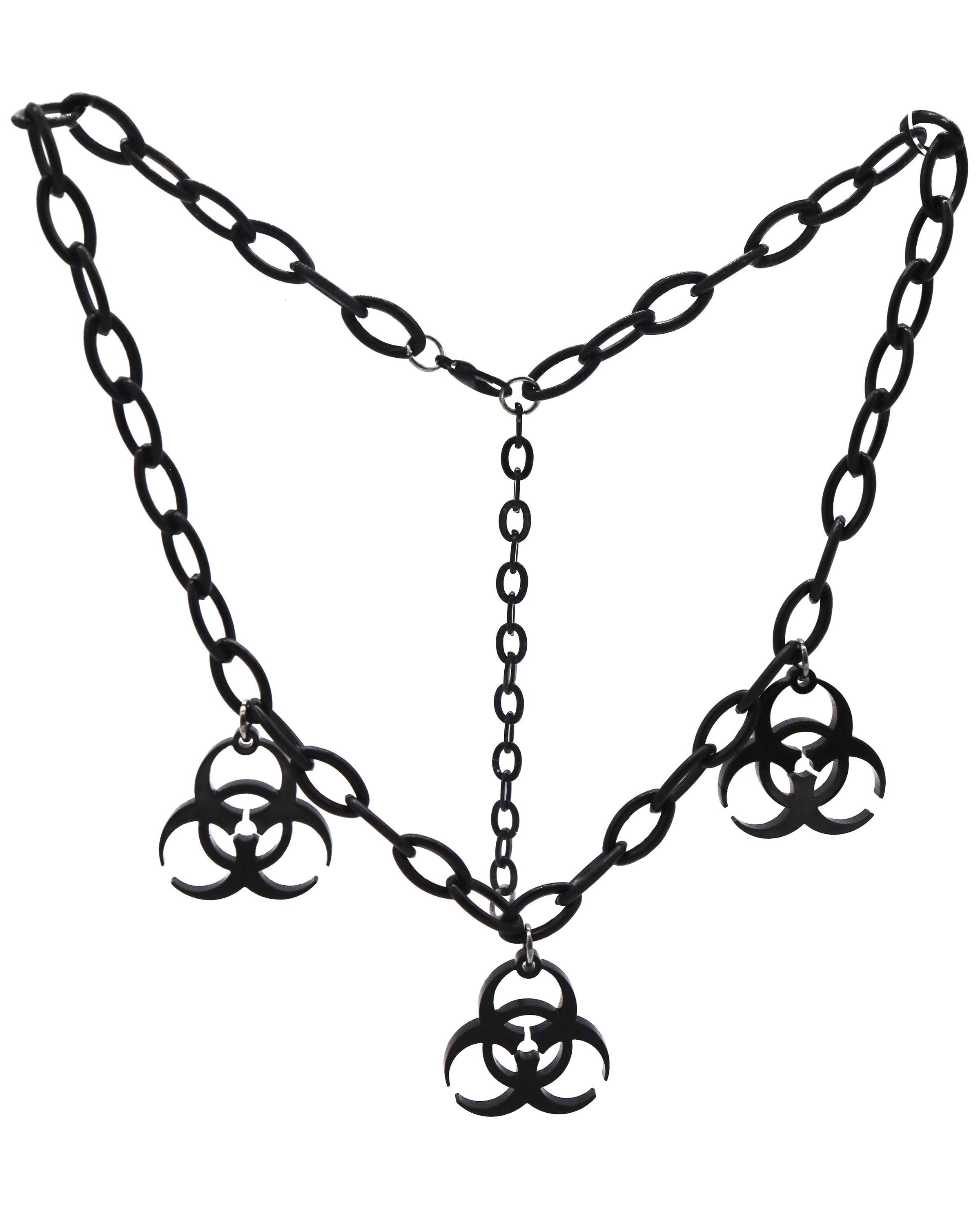Biohazard Choker Necklace | Rave Necklace - Rave Choker - Rave Accessories - Hardstyle Jewelry