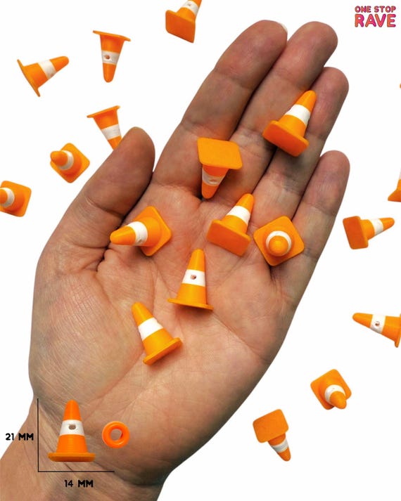 Traffic Cone Kandi Beads | rave beads, orange beads for bracelets, festival jewelry, plur trading beads, diy kandi supplies, rave jewelry