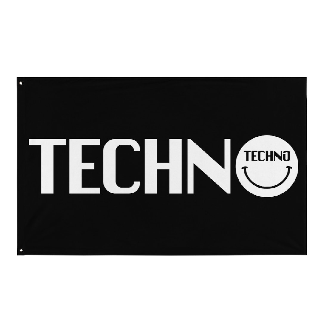 Techno Head Flag rave Flag Rave Totem Festival Flag Etsy