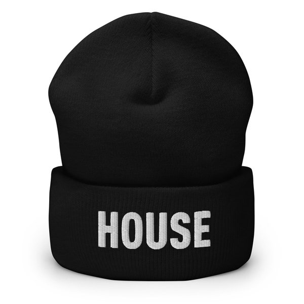 House Cuffed Beanie (house music, house music beanie, house music hat, rave hat, rave beanie, rave outfit, rave accessories, rave streetwear