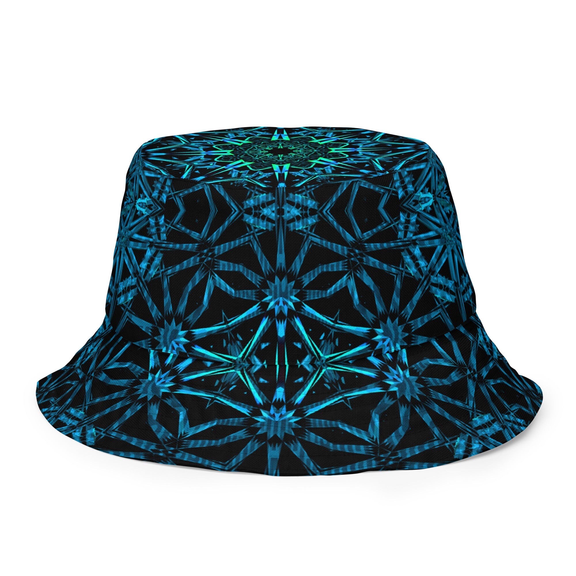 Fractals Reversible Bucket Hat | Rave Bucket Hat - Festival Bucket Hat ...