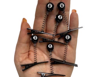 Eight Ball Sprout Clips 6-PC Set| rave sprouts - festival trinkets - rave accessories - hair Clips - hat clips - cute sprout clips