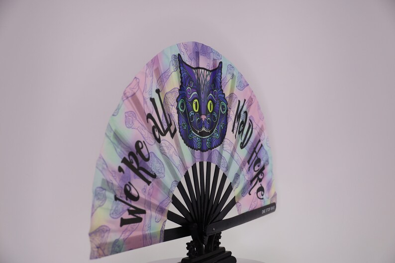 Mad Catter Hand Fan UV Glow Rave Fan Festival Fan Club Fan Art Hand Fan